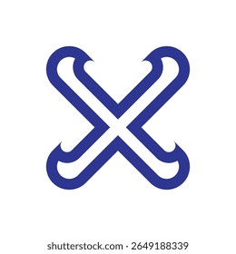 Stilvolles geometrisches X Logo Design.