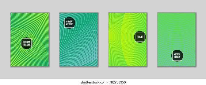 Stylish geometrical lines notebook cover background. Minimalistic notepad cover tile set. Colorful title page illustration for personal notebook, dairy or notepad.