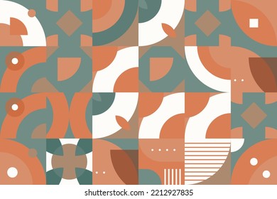 Stylish geometrical shapes seamless pattern It consists of a polyhedron such as a circle square triangle Used in the textile industry, fabric pattern, paper, wallpaper, book cover