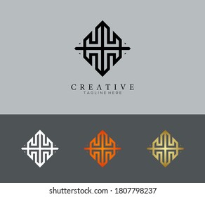 Stylish geometry line logo icon vector  minimalist trendy shapes