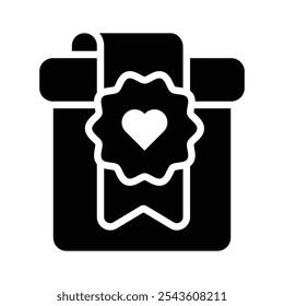 Stylish gift icon representing presents, ideal for celebrations
