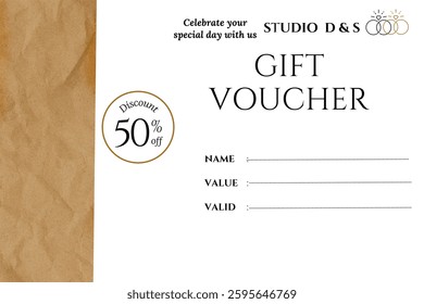 A stylish gift voucher template, perfect for birthdays, holidays, or corporate rewards. Featuring elegant design and customizable fields, it’s ideal for promotions or personal gifting. 