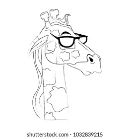 Stylish giraffe cartoon