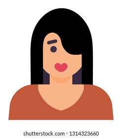 Stylish girl flat icon design, fashion concept 
