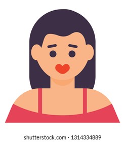 Stylish girl flat icon design, fashion concept 