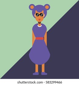 Stylish girl. Flat illustration