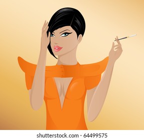 Stylish Girl (gradient mesh)