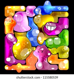 stylish glass background with abstract figure animal