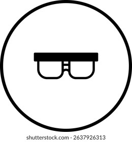Stylish glasses icon in simple black and white design for modern presentations