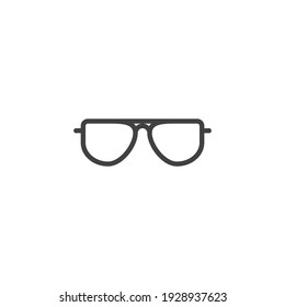 Stylish glasses line icon. Spectacles linear style sign for mobile concept and web design. Fashion eyeglasses outline vector icon. Symbol, logo illustration. Vector graphics