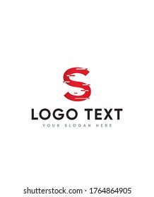 Stylish glitch letter type S logo template, vector logo for business and company identity 