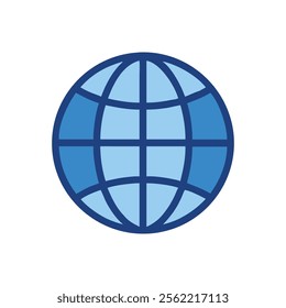 Stylish Globe Flat Icon Illustration