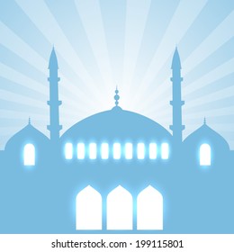 stylish glowing mosque design background
