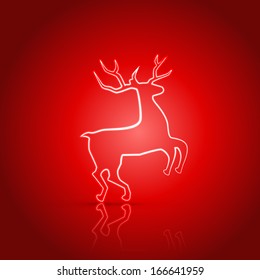 stylish glowing reindeer vector background