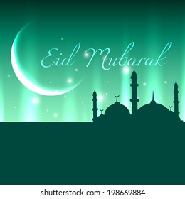stylish glowing vector eid mubarak design