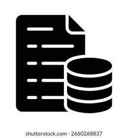 Ícone de glifo estiloso mostrando o formato do arquivo do banco de dados