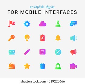 Stylish Glyphs For Mobile Interfaces