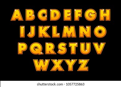 Stylish gold alphabet vector