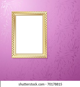 Stylish gold frame on the image.