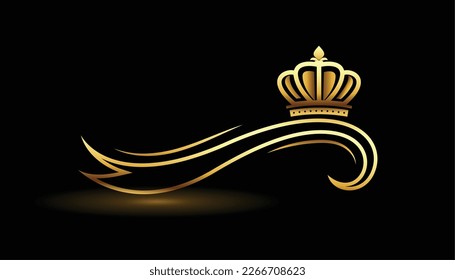 stylish golden crown background for majestic kingdom vector