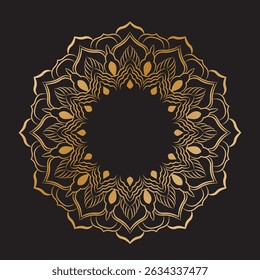Stylish Golden Mandala Design for Tattoos