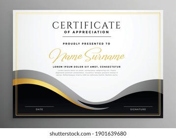 stylish golden multipurpose certificate template design