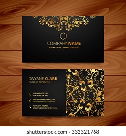 Stylish Golden Premium Luxury Business Card Template Design