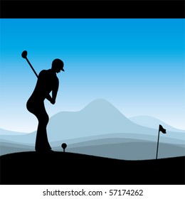 Ilustração de golfe elegante