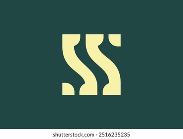 stylish gometric logomark double letter S