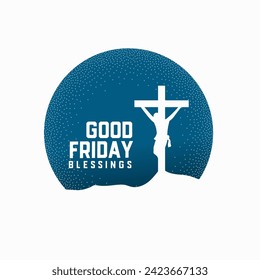 stylish good friday blessing background with crucifix design vector