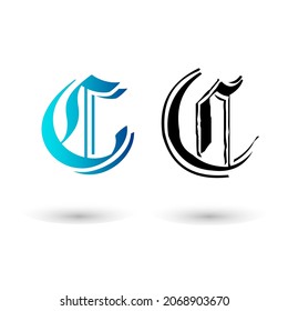 Stylish Gothic Letter C Illustration