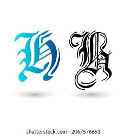 Stylish Gothic Letter H Illustration