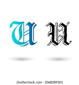 Stylische Gothic Letter U Illustration