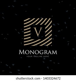 Stylish and graceful floral monogram design , Elegant line art logo design, vector template