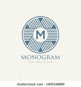 Stylish graceful monogram , Elegant line art logo design in Art Nouveau style 