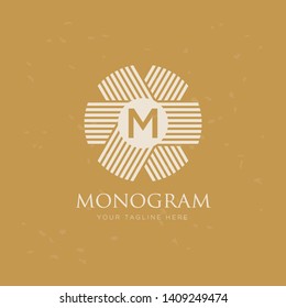 Stylish graceful monogram , Elegant line art logo design in Art Nouveau style 