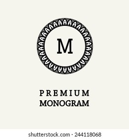 Stylish  graceful monogram , Elegant line art logo design in Art Nouveau style