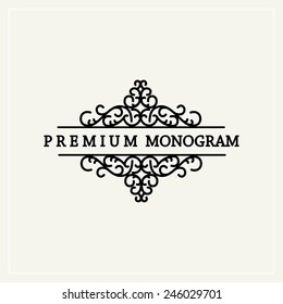 Stylish  graceful monogram , Elegant line art logo design in Victorian Style