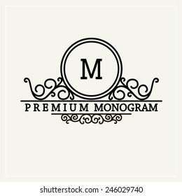 Stylish  Graceful Monogram , Elegant Line Art Logo Design In Victorian Style