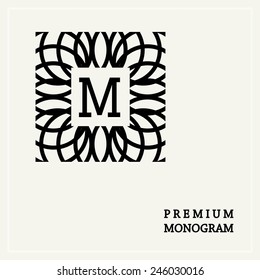 Stylish  Graceful Monogram , Elegant Line Art Logo Design In Art Nouveau Style