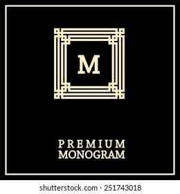 Stylish  graceful monogram , Elegant line art logo design in Art Nouveau style