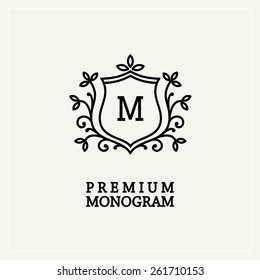 Elegant Line Art Logo Monogram Design Stock Vector (Royalty Free) 367842704