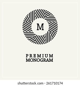 Stylish  graceful monogram , Elegant line art logo design in Art Nouveau style