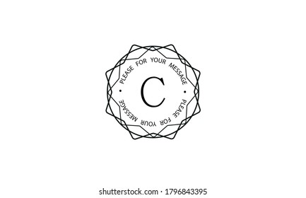 Elegante y elegante plantilla de monograma con letra C. Elegante diseño de logotipo negro sobre fondo blanco. Ilustración vectorial de café, oficina, restaurante, negocios.