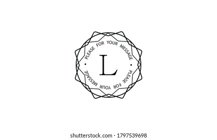Stylish graceful monogram template with letter L. Elegant black logo design on a white background. Vector illustration of cafe, office, restaurant, business.