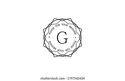 Stylish graceful monogram template with letter G. Elegant black logo design on a white background. Vector illustration of cafe, office, restaurant, business.