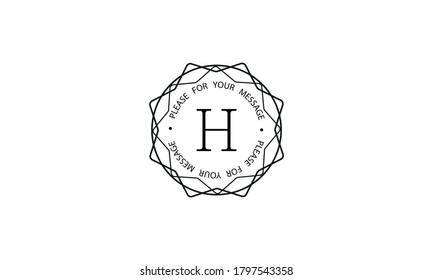 Stylish graceful monogram template with letter H. Elegant black logo design on a white background. Vector illustration of cafe, office, restaurant, business.