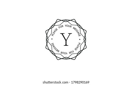 Stylish graceful monogram template with letter Y. Elegant black logo design on a white background. Vector illustration of cafe, office, restaurant, business.