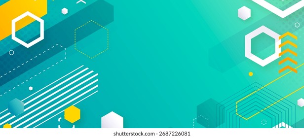 Padrão hexagonal de gradiente elegante, ideal para marcas de tecnologia e designs futuristas.