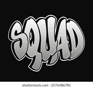 Stylish graffiti art featuring the word squad in bold letters, showcasing urban street culture and artistic expression